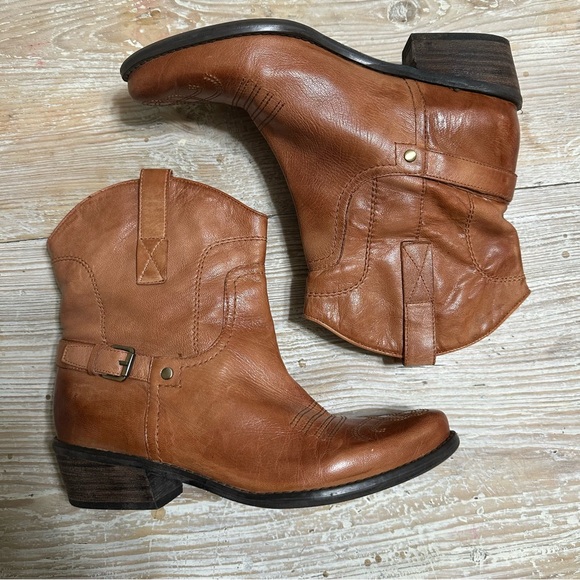 Franco Sarto Waco Western Leather Cowboy Ankle Boots - Picture 5 of 10